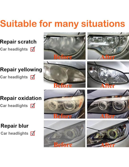 Kit de Restauración de Faros Ghguole con 100 ml de Líquido