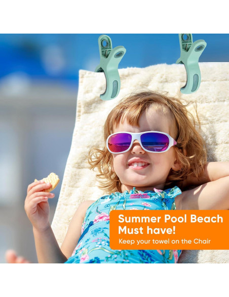 Pinzas para Toallas de Playa Zacool - 8 Piezas, Alta Resistencia