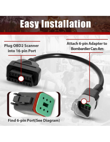 Adaptador OBD2 6pin a 16pin StreytoTek para Bombardier
