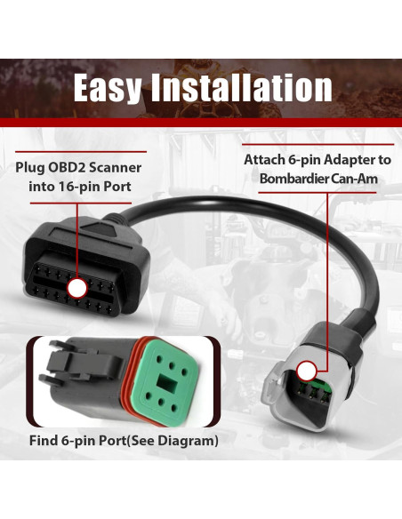 Adaptador OBD2 6pin a 16pin StreytoTek para Bombardier