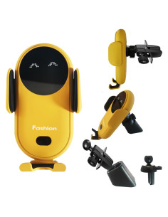 Cargador Inalámbrico para Auto Peanutech Amarillo 10W