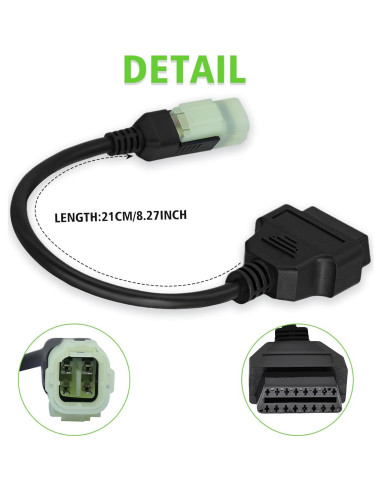Adaptador OBD2 Honda 4pin a 16pin para Motocicletas 2017+