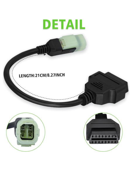 Adaptador OBD2 Honda 4pin a 16pin para Motocicletas 2017+