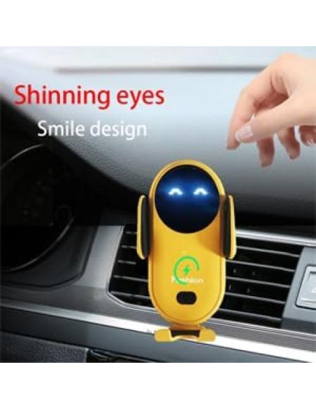 Cargador Inalámbrico para Auto Peanutech Amarillo 10W