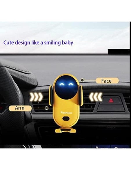 Cargador Inalámbrico para Auto Peanutech Amarillo 10W