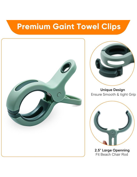 Pinzas para Toallas de Playa Zacool - 8 Piezas, Alta Resistencia