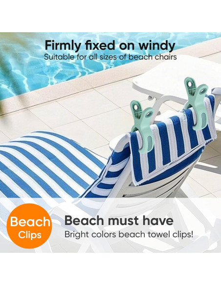Pinzas para Toallas de Playa Zacool - 8 Piezas, Alta Resistencia
