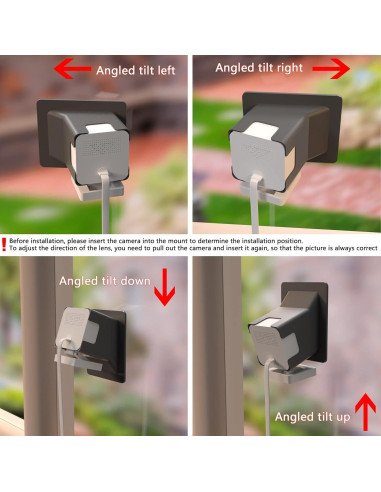 Soporte de Ventana Angulada Teccle para Wyze Cam V4 - Negro
