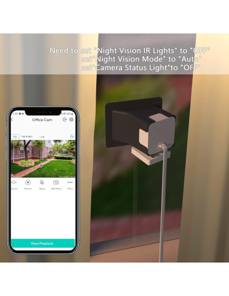 Soporte de Ventana Angulada Teccle para Wyze Cam V4 - Negro