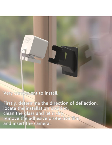 Soporte de Ventana Angulada Teccle para Wyze Cam V4 - Negro