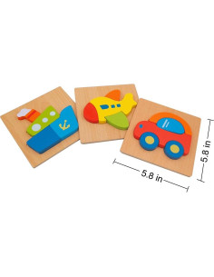 Juego de Rompecabezas de Madera DreamsEden - 3 Vehículos 2