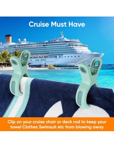 Pinzas para Toallas de Playa Zacool - 8 Piezas, Alta Resistencia