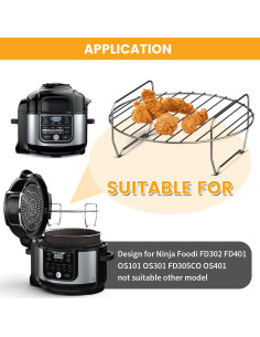 Cesta de Freidora de Aire Ninja Foodi 9.2" Acero Inoxidable 2