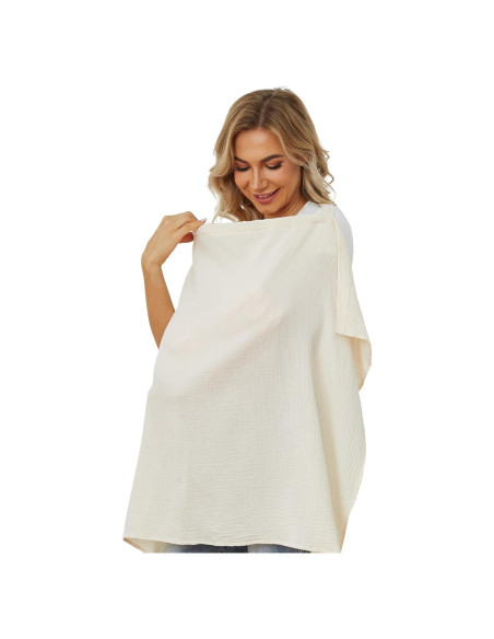 Funda de Lactancia PPOGOO 100% Algodón Muselina Beige