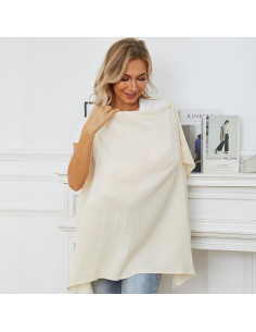 Funda de Lactancia PPOGOO 100% Algodón Muselina Beige 2