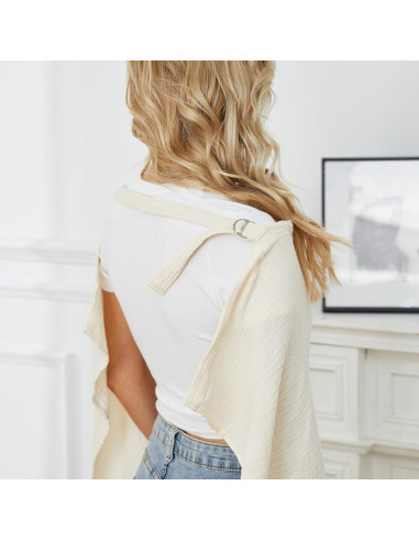 Funda de Lactancia PPOGOO 100% Algodón Muselina Beige