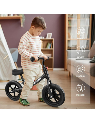 Bicicleta de Equilibrio Elantrip 12" Negra para Niños 1-3 Años