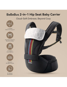 Portabebés Ergonómico BeBeBus 2-en-1 Negro hasta 20 kg 2