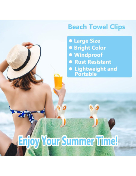Clips para Toallas de Playa Sylroal - Paquete de 8 Unidades