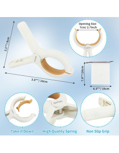 Pinzas para Toallas de Playa QOPAHI - Juego de 8 Clips Antideslizantes 2