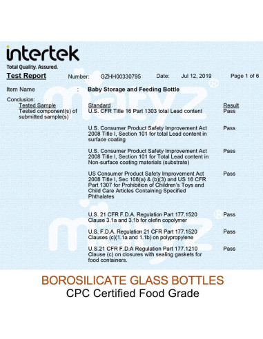 Botellas de Almacenamiento de Leche Materna Matyz 6 oz - Paquete de 4