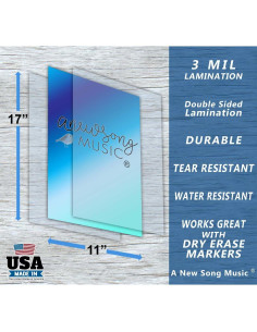 Guía Instruccional Guitarra Laminada 27.94x43.18cm Un Nuevo Canción Música 2