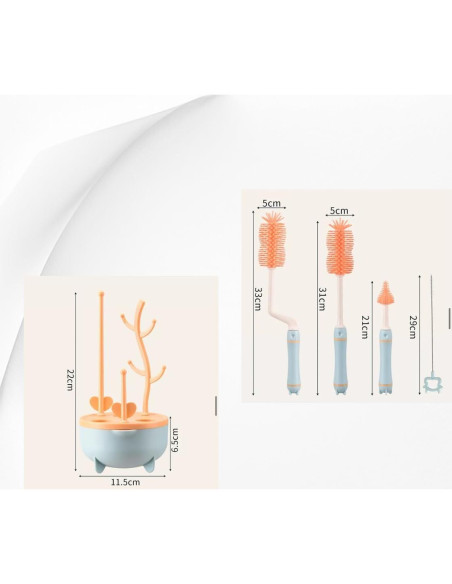 Juego de cepillos de silicona Genérico para biberones 4 piezas