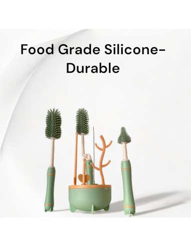 Juego de cepillos de silicona Genérico para biberones 4 piezas