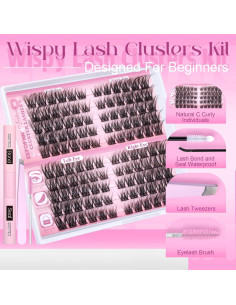 Kit de Extensiones de Pestañas Wispy Eefofnn 120pcs 11-16mm 2