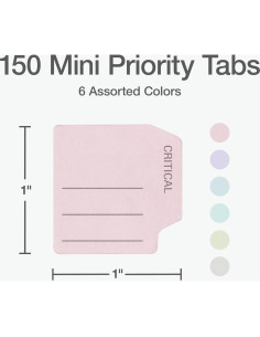Pestañas Adhesivas Mini Prioritarias Redi-Tag 150 Unidades 2