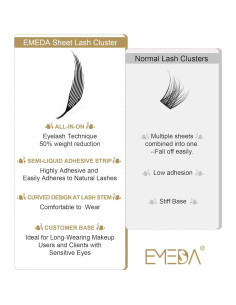 Extensiones de Pestañas Autoadhesivas EMDDA - Marrón Oscuro 9-15mm 2