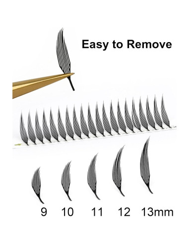 Extensiones de Pestañas Autoadhesivas EMDDA - Marrón Oscuro 9-15mm