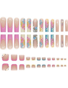 Kit de Uñas Falsas Presionadas 48 Piezas Teilihai 2