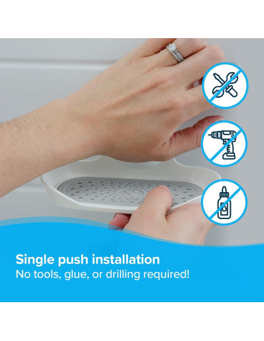 Soporte de Jabón SlipX Solutions con Ventosa Blanco 1 Pz