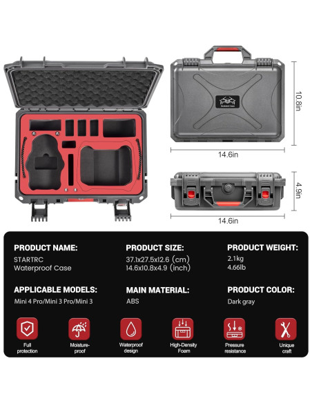 Funda Dura Impermeable STARTRC para Drone DJI Mini 4 Pro