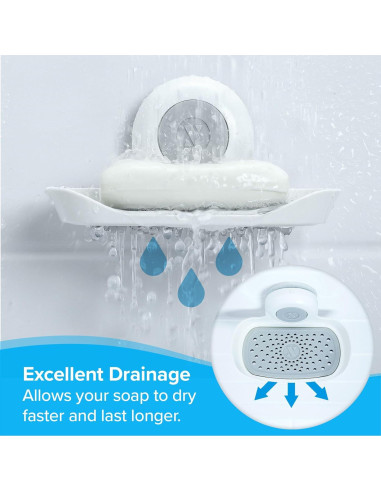 Soporte de Jabón SlipX Solutions con Ventosa Blanco 1 Pz