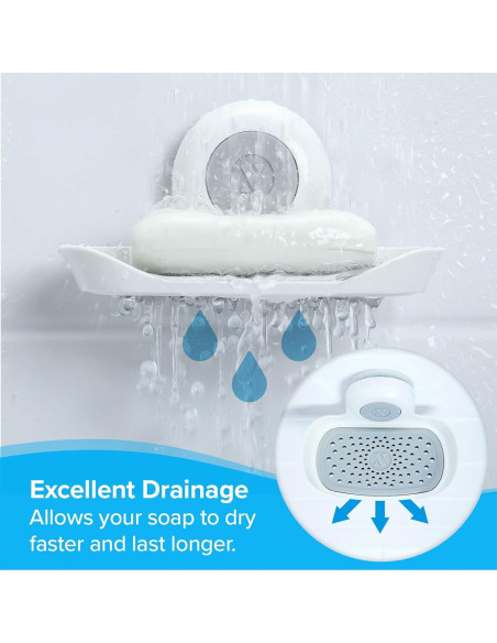 Soporte de Jabón SlipX Solutions con Ventosa Blanco 1 Pz