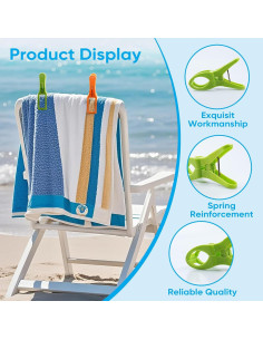 Clips para Toallas de Playa HiGift - Paquete de 8 Unidades 2