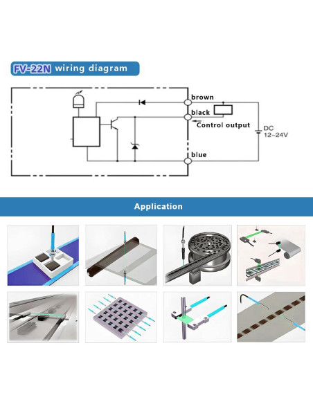 Amplificador de fibra óptica AKINLOAF FV-22N, sensor de proximidad