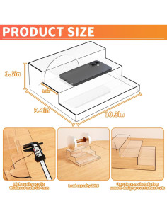 Soporte Acrílico de Exhibición Yieach 3 Niveles 26.2x23.9cm 2