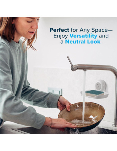 Soporte de Jabón SlipX Solutions con Ventosa Blanco 1 Pz