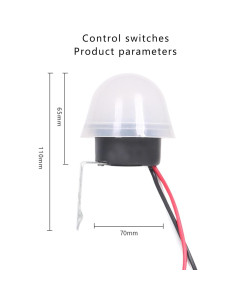 Paquete de 2 Interruptores Fotocélula 12V 10A Auto On Off 2