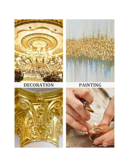 Hojas de Oro para Arte CINHOLL 100 Pcs 12.8x13.5 cm