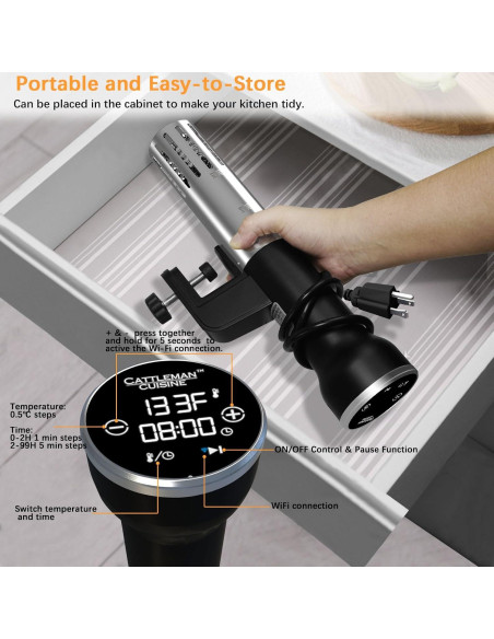 Cocinero Sous Vide Wi-Fi Cattleman Cuisine 1000W 16L