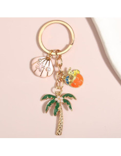 Llavero temático de playa concha estrella mar 3.7cm 2