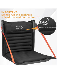 Asiento Inflable Plegable ONTYZZ con Respaldo Ajustable Negro 2