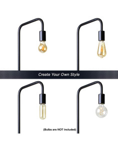 Lámpara de Pie Industrial O'Bright Negra E26 100% Metal 2