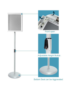 Soporte de Carteles Ajustable Aluminio Plata 21.6x27.9cm 6pack 2