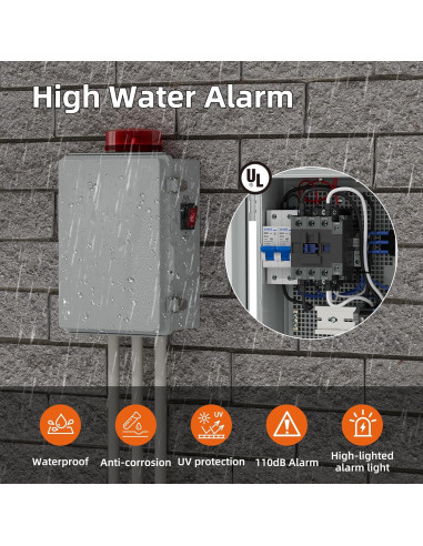 Alarma de Agua Joinfworld para Bomba de Sump 110dB IP68
