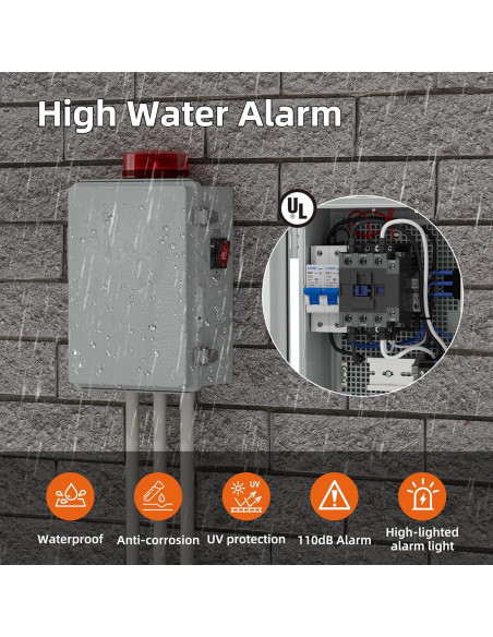 Alarma de Agua Joinfworld para Bomba de Sump 110dB IP68